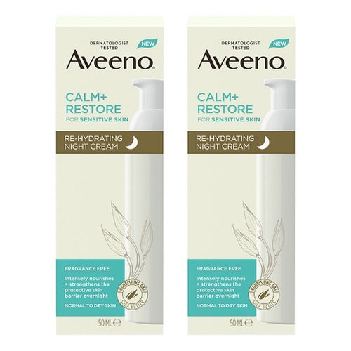 Aveeno Calm+Restore Rehydrating Night Cream 50mL Pack of 2