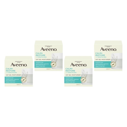 Aveeno Calm+Restore Oat Gel Moisturiser 50mL Pack of 4
