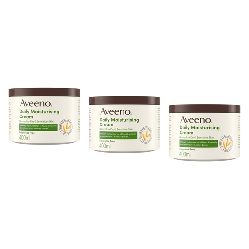 Aveeno Daily Moisturising Cream 400mL Pack of 3
