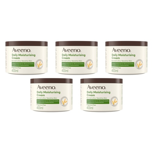 Aveeno Daily Moisturising Cream 400mL Pack of 5