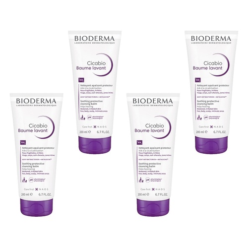 Bioderma Cicabio Soothing Protective Cleansing Baume Lavant 200mL Pack of 4