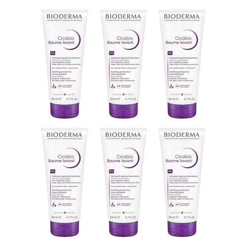 Bioderma Cicabio Soothing Protective Cleansing Baume Lavant 200mL Pack of 6