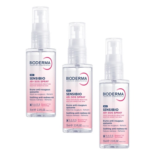 Bioderma Sensibio AR+ SOS Soothing Anti-Redness Mist 70ml Pack of 3