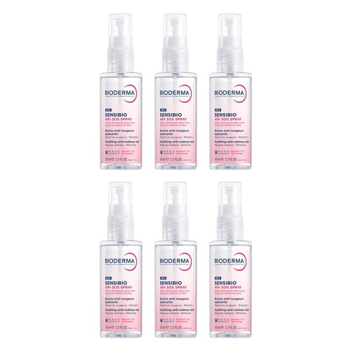 Bioderma Sensibio AR+ SOS Soothing Anti-Redness Mist 70ml Pack of 6