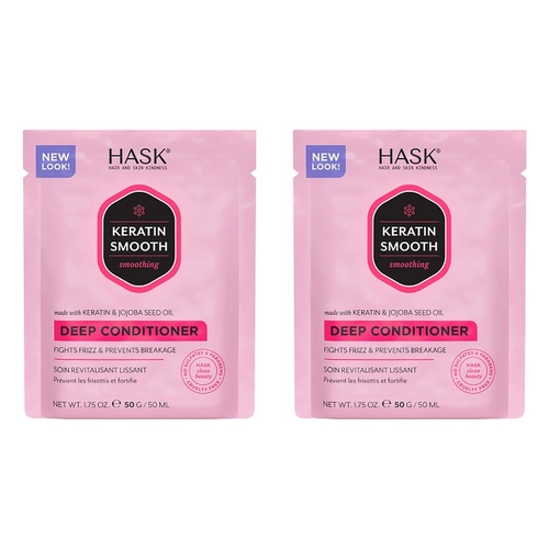 Hask Keratin Smooth Smoothing Deep Conditioner 50g x 12 Bundle of 2