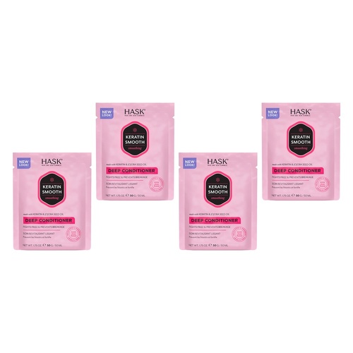 Hask Keratin Smooth Smoothing Deep Conditioner 50g x 12 Bundle of 4