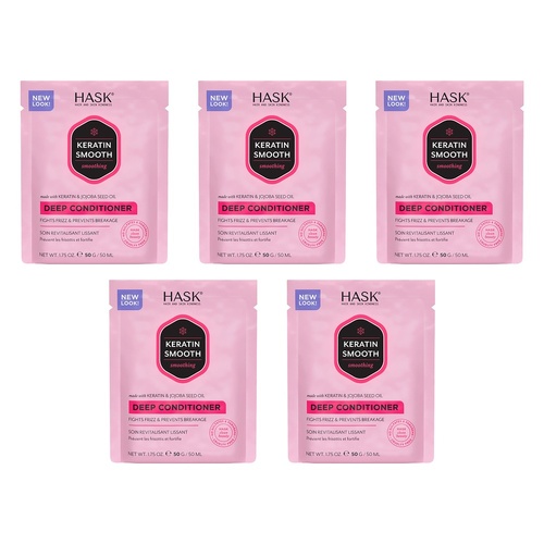 Hask Keratin Smooth Smoothing Deep Conditioner 50g x 12 Bundle of 5