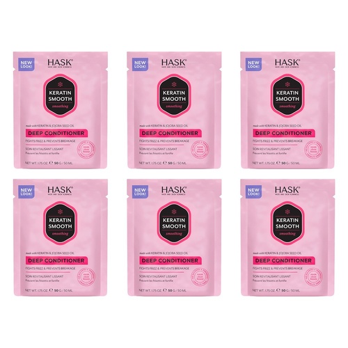 Hask Keratin Smooth Smoothing Deep Conditioner 50g x 12 Bundle of 6