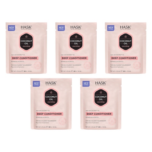 Hask Coconut Oil Nourishing Deep Conditioner 50g x 12 Bundle of 5
