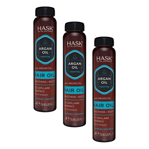 HASK Argan Oil Repairing Hair Oil Vial 18mL x 12 Bundle of 3