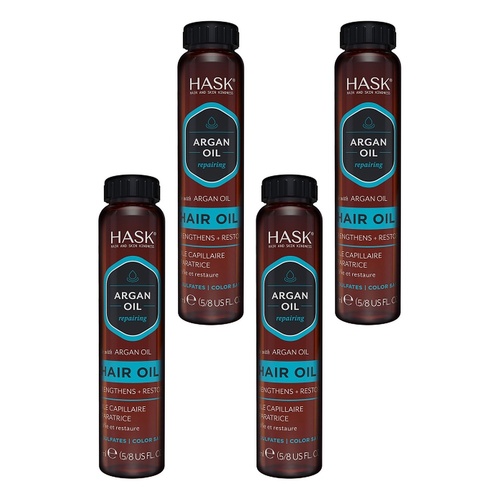 HASK Argan Oil Repairing Hair Oil Vial 18mL x 12 Bundle of 4