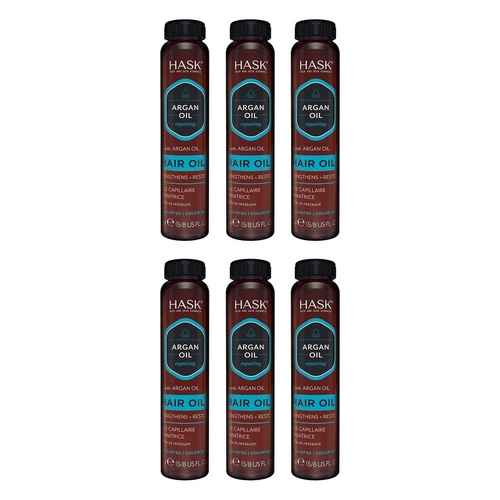 HASK Argan Oil Repairing Hair Oil Vial 18mL x 12 Bundle of 6