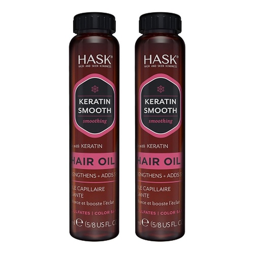 HASK Keratin Oil Smoothing Hair Oil Vial 18mL x 12 Bundle of 2
