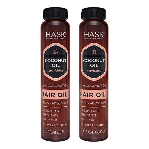 HASK Coconut Oil Nourishing Hair Oil Vial 18mL x 12 Bundle of 2
