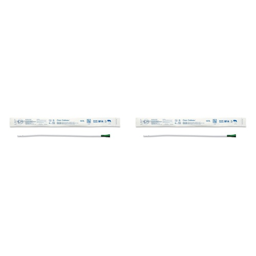 Cure Medical Catheter Male Uncoated 16 Straight Tip 14 Pack of 2