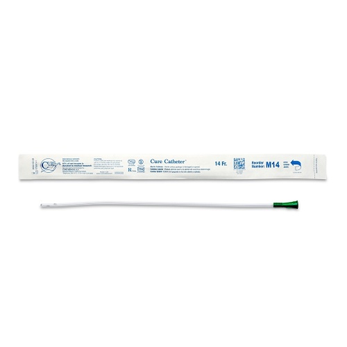 Cure Medical Catheter Male Uncoated 16 Straight Tip 14