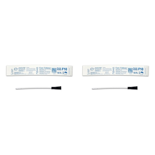 Cure Medical Uncoated Female Catheter 6 Inch Straight Tip Pack of 2