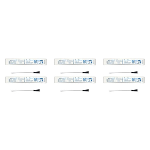 Cure Medical Uncoated Female Catheter 6 Inch Straight Tip Pack of 6