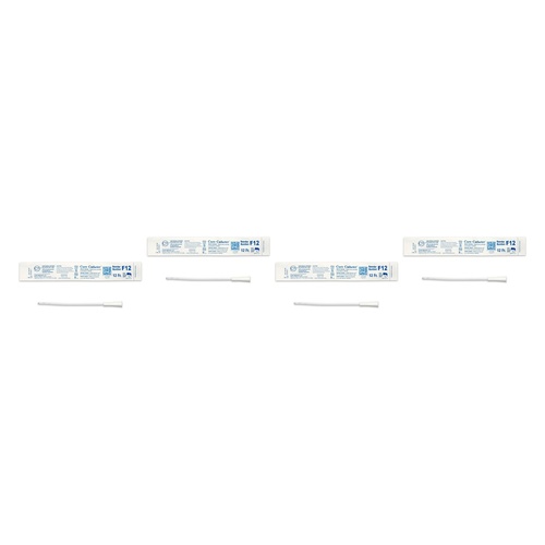 Cure Medical Catheter Female Uncoated 6 Inch Straight Tip 12 Pack of 4