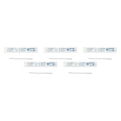 Cure Medical Catheter Female Uncoated 6 Inch Straight Tip 12 Pack of 5