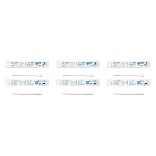 Cure Medical Catheter Female Uncoated 6 Inch Straight Tip 12 Pack of 6