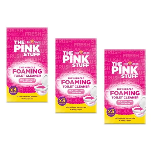 The Pink Stuff Miracle Foaming Toilet Cleaner 3 Pack Bundle of 3