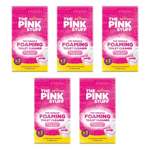 The Pink Stuff Miracle Foaming Toilet Cleaner 3 Pack Bundle of 5