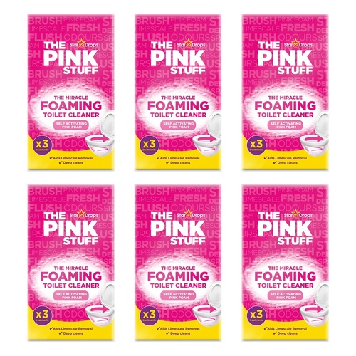 The Pink Stuff Miracle Foaming Toilet Cleaner 3 Pack Bundle of 6