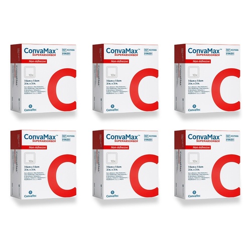 Convamax Superabs Non Adhesive Dressing 7.5cm x 7.5cm Pack of 6