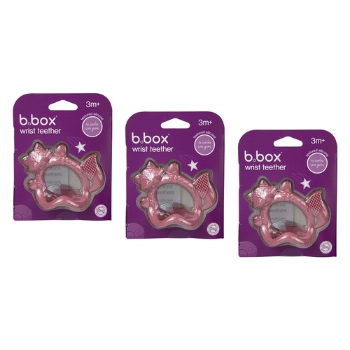B.box Silicone Wrist Teether - Blush Pack of 3