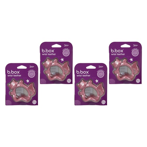 B.box Silicone Wrist Teether - Blush Pack of 4