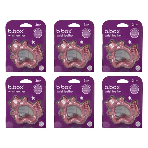 B.box Silicone Wrist Teether - Blush Pack of 6