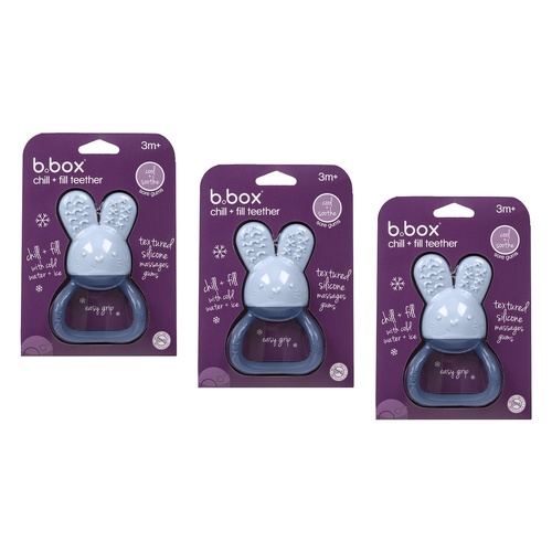 B.box Chill + Fill Teether - Lullaby Blue Pack of 3