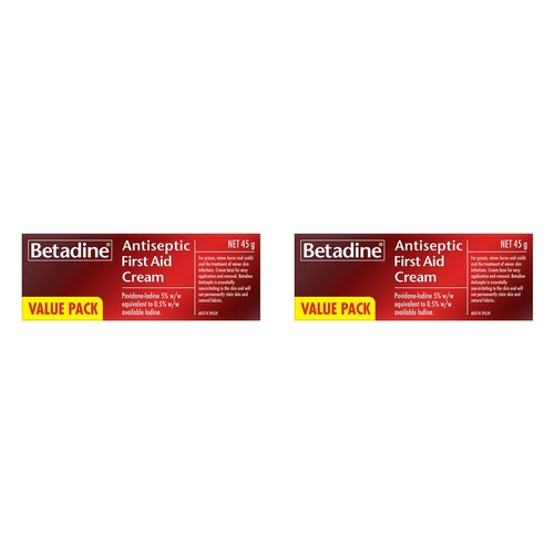 Betadine Antiseptic First Aid Cream 45g Pack of 2