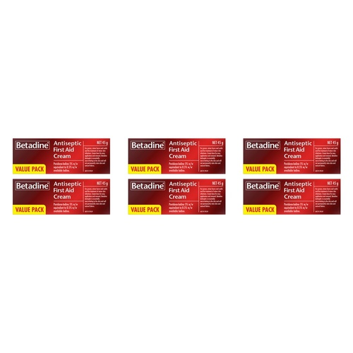 Betadine Antiseptic First Aid Cream 45g Pack of 6