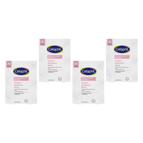 Cetaphil Bright Healthy Radiance Instant Radiance Sheet Mask 6 x 23mL Pack of 4