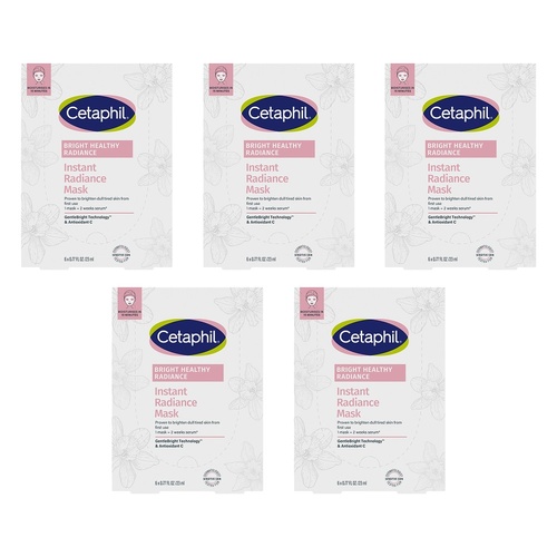 Cetaphil Bright Healthy Radiance Instant Radiance Sheet Mask 6 x 23mL Pack of 5