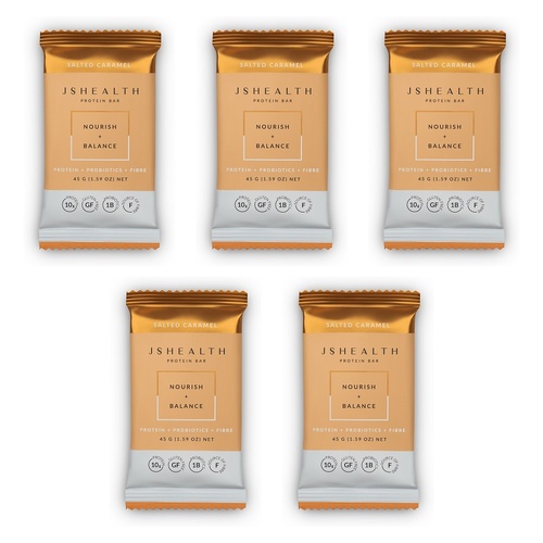 JSHealth Protein Bar Salted Caramel 45g x 12 Bundle of 5