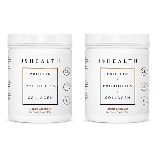 JSHealth Protein + Probiotics + Collagen Double Chocolate 450g Pack of 2