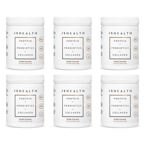 JSHealth Protein + Probiotics + Collagen Double Chocolate 450g Pack of 6
