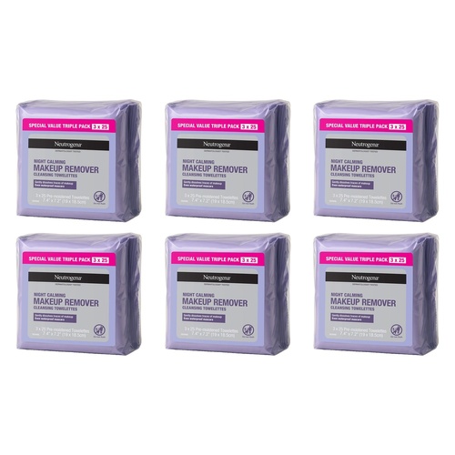 Neutrogena® Night Calming Wipes Triple Pack Bundle of 6