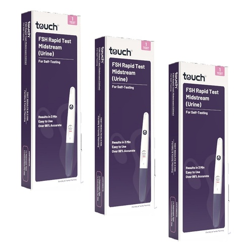 TouchBio FSH Rapid Test Midstream Urine 1 Test Pack of 3