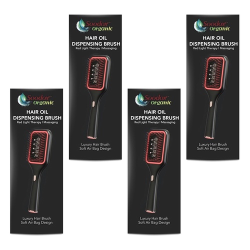 Soodox Organic Hair Oil Dispensing Brush Black Pack of 4