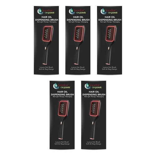 Soodox Organic Hair Oil Dispensing Brush Black Pack of 5