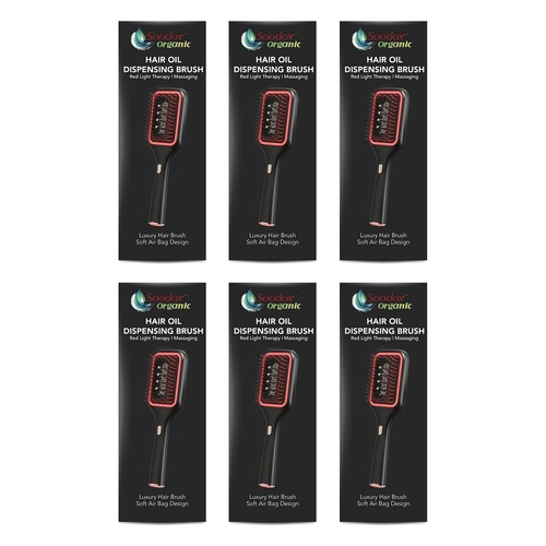Soodox Organic Hair Oil Dispensing Brush Black Pack of 6