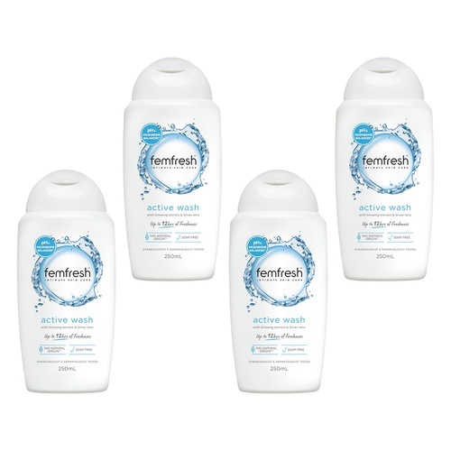 Femfresh Active Wash 250mL Pack of 4