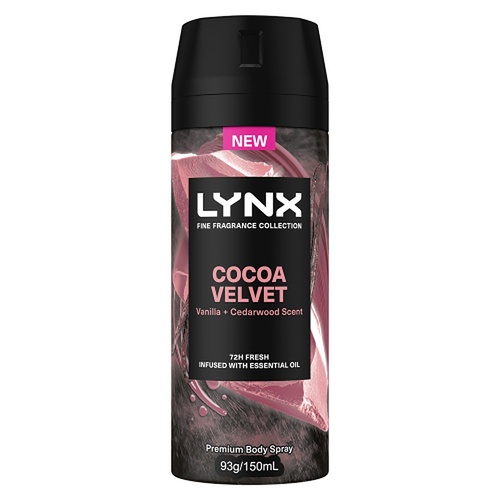 Lynx Fine Fragrance Body Spray Cocoa Velvet 150mL