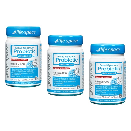 Life-Space Broad Spectrum Probiotic Advanced 60 Capsules Pack of 3