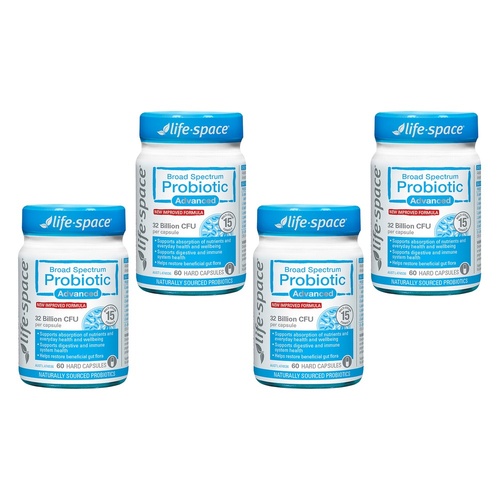 Life-Space Broad Spectrum Probiotic Advanced 60 Capsules Pack of 4