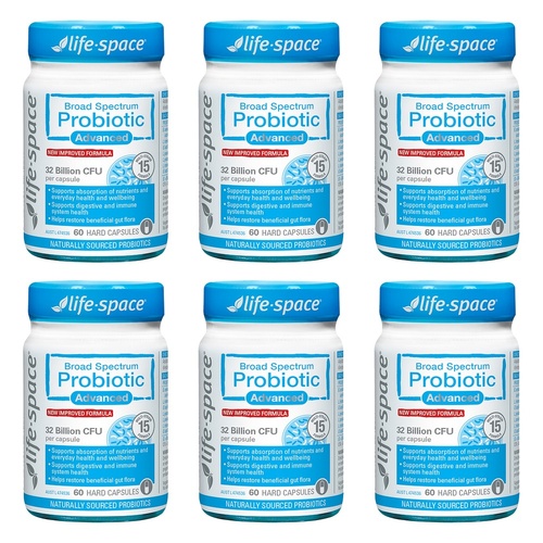 Life-Space Broad Spectrum Probiotic Advanced 60 Capsules Pack of 6